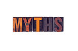 Myths Concept Isolated Letterpress Type