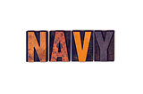 Navy Concept Isolated Letterpress Type