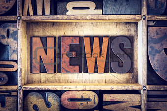 News Concept Letterpress Type