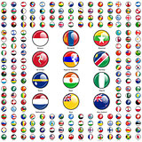 Set Flags of world sovereign states. Vector illustration
