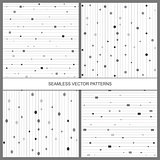 Vector seamless pattern set with stripes and circles and squares. Modern stylish texture