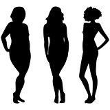 Female silhouettes with different figures