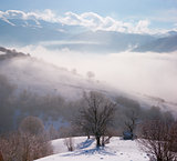 Winter Carpathian mountains