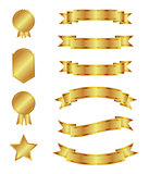 Gold ribbons and badges