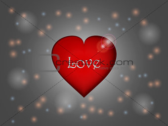 Love heart over glowing background