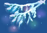 Snowy fir branch for Christmas. EPS10 vector illustration