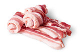 Three strips of bacon rolls