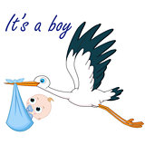 Stork and baby boy