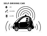 Self-driving car  black icon