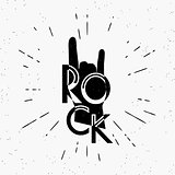 Rock hand sign silhouette