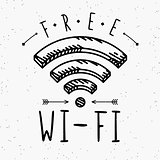 Wi-fi sign in vintage style
