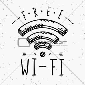 Wi-fi sign in vintage style