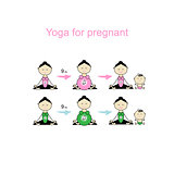 Pregnant yoga, women group for your design