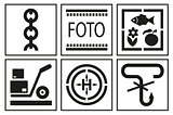Signs on packaging. Logistic icon for box. Packaging Box Symbols