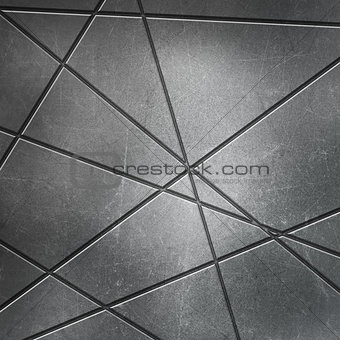 Scratched metal background with cut outs