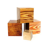 Four boxes with wood textures