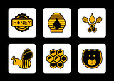 honey yellow icon on black background