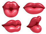 Set female lips kiss