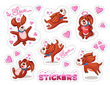 greeting card funny dogs with hearts.