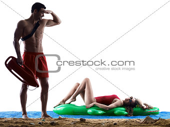 couple lifeguards on the beach