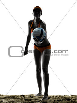 woman beach volley ball player silhouette