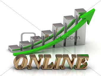 ONLINE- inscription of gold letters and Graphic growth 