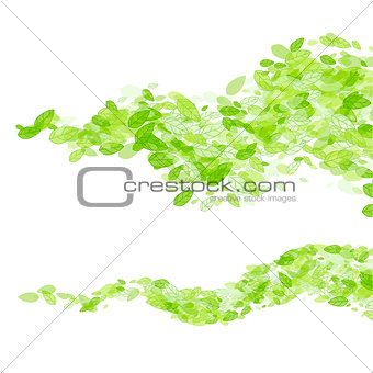 Vector green leaf wave background