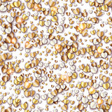 Vector pattern with gold hearts on white background