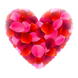 Rose Petals Love Heart