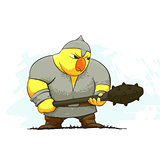 angry chicken warrior