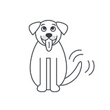 St. Bernard dog line icon.