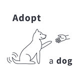 Adopt a dog  line icon
