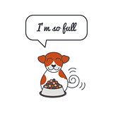 Full dog with speech bubble and saying