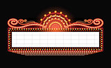 Brightly theater glowing retro cinema neon sign