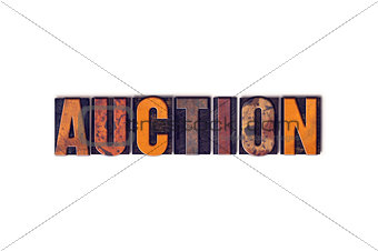 Auction Concept Isolated Letterpress Type