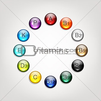 Vitamins collection for your design