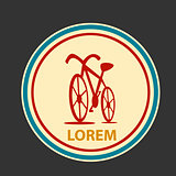 Vector logo design template. Silhouette of bicycle on retro and vintage style. Club emblem or badget.