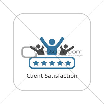 Client Satisfaction Icon. Flat Design.