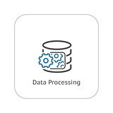 Data Processing Icon. Flat Design.