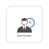 Call Center Icon. Flat Design.