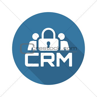 CRM Security Icon. Flat Design.