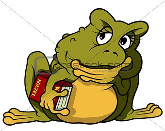 Thoughtful Frog With Book