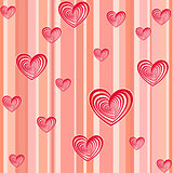 pink vector hearts background