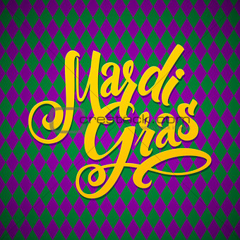 Mardi Gras Carnival Calligraphy Poster. Vector illustration Calligraphic Greeting card. Mardi Gras type treatment