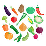 Vegetables Vector Icon Set