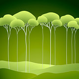Vector illustration with stylized spring tree
