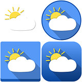 Weather Sun Behind Cloud Icon Pack