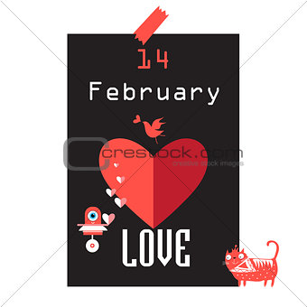 Festive beautiful poster for Valentines Day