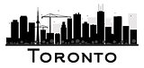 Toronto City skyline black and white silhouette