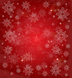 Christmas card with white snowflakes and stars.